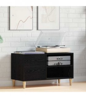 vidaXL Record Cabinet Black oak 84.5 x 38 x 48 cm Engineered Wood
