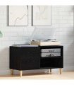 vidaXL Record Cabinet Black oak 84.5 x 38 x 48 cm Engineered Wood