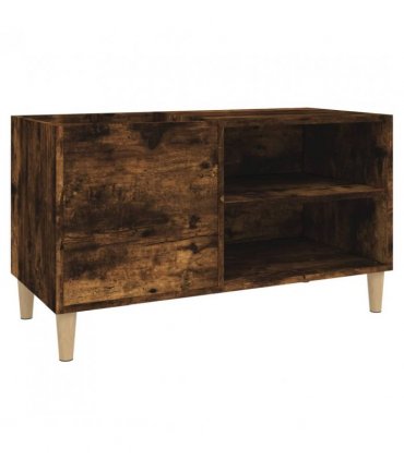 vidaXL Record Cabinet Smoked Oak 84.5x38x48 cm Engineered Wood — Size: 84.5 x 38 x 48 cm