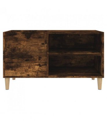 vidaXL Record Cabinet Smoked Oak 84.5x38x48 cm Engineered Wood — Size: 84.5 x 38 x 48 cm
