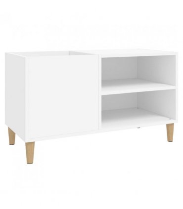 vidaXL Record Cabinet White 84.5x38x48 cm Engineered Wood — Size: 84.5 x 38 x 48 cm