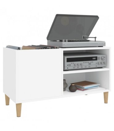 vidaXL Record Cabinet White 84.5x38x48 cm Engineered Wood — Size: 84.5 x 38 x 48 cm