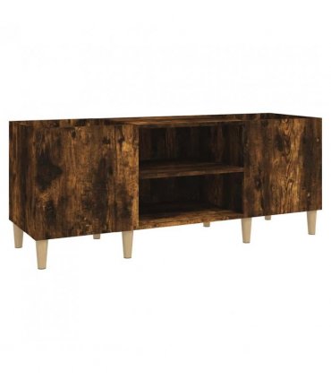 vidaXL Record Cabinet Smoked Oak 121x38x48 cm Engineered Wood — Size: 121 x 38 x 48 cm