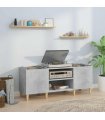 vidaXL Record Cabinet Concrete Grey 121x38x48 cm Engineered Wood — Size: 121 x 38 x 48 cm