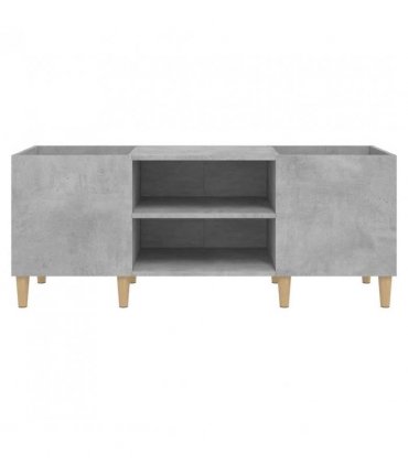 vidaXL Record Cabinet Concrete Grey 121x38x48 cm Engineered Wood — Size: 121 x 38 x 48 cm