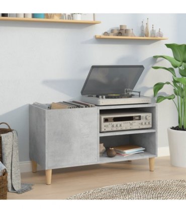 vidaXL Record Cabinet Concrete Grey 84.5x38x48 cm Engineered Wood — Size: 84.5 x 38 x 48 cm