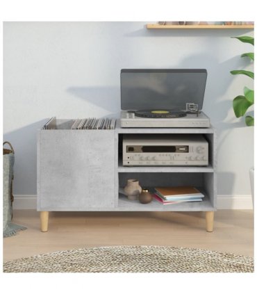 vidaXL Record Cabinet Concrete Grey 84.5x38x48 cm Engineered Wood — Size: 84.5 x 38 x 48 cm