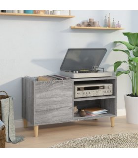 vidaXL Record Cabinet Grey Sonoma 84.5x38x48 cm Engineered Wood — Size: 84.5 x 38 x 48 cm