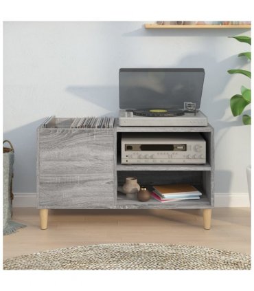 vidaXL Record Cabinet Grey Sonoma 84.5x38x48 cm Engineered Wood — Size: 84.5 x 38 x 48 cm