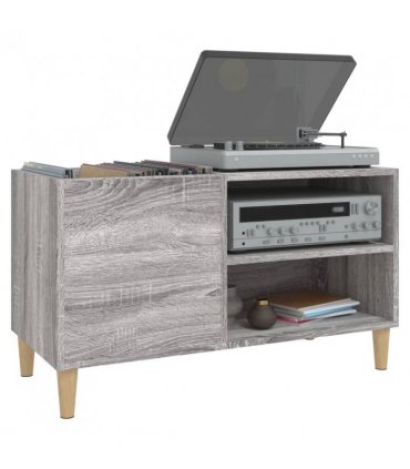 vidaXL Record Cabinet Grey Sonoma 84.5x38x48 cm Engineered Wood — Size: 84.5 x 38 x 48 cm