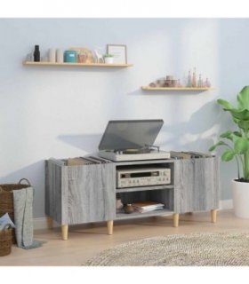 vidaXL Record Cabinet Grey Sonoma 121x38x48 cm Engineered Wood — Size: 121 x 38 x 48 cm