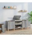 vidaXL Record Cabinet Grey Sonoma 121x38x48 cm Engineered Wood — Size: 121 x 38 x 48 cm