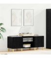vidaXL Record Cabinet Black Oak 121 x 38 x 48 cm Engineered Wood