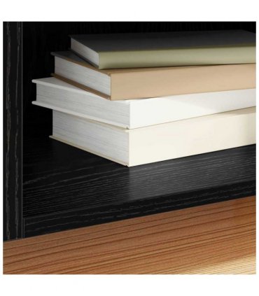 vidaXL Record Cabinet Black Oak 121 x 38 x 48 cm Engineered Wood