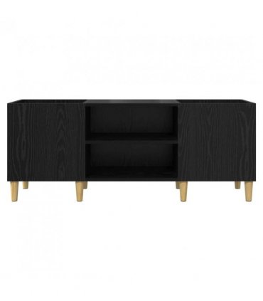 vidaXL Record Cabinet Black Oak 121 x 38 x 48 cm Engineered Wood