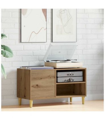 vidaXL Record Cabinet Artisan Oak 84.5x38x48 cm Engineered Wood — Size: 84.5 x 38 x 48 cm