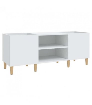 vidaXL Record Cabinet White 121x38x48 cm Engineered Wood — Size: 121 x 38 x 48 cm