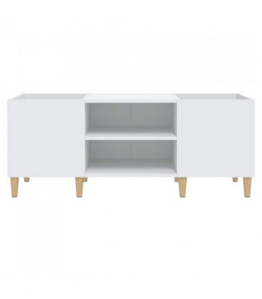 vidaXL Record Cabinet White 121x38x48 cm Engineered Wood — Size: 121 x 38 x 48 cm