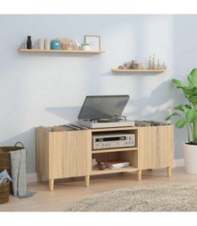 vidaXL Record Cabinet Sonoma Oak 121x38x48 cm Engineered Wood — Size: 121 x 38 x 48 cm