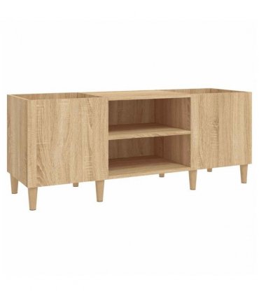 vidaXL Record Cabinet Sonoma Oak 121x38x48 cm Engineered Wood — Size: 121 x 38 x 48 cm
