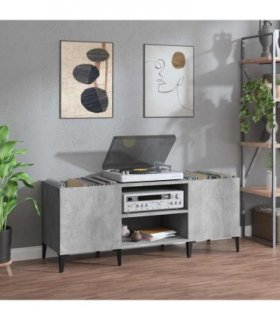 vidaXL Record Cabinet Concrete Grey 121x38x48 cm Engineered Wood — Size: 121 x 38 x 48 cm — V0672039644
