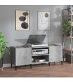 vidaXL Record Cabinet Concrete Grey 121x38x48 cm Engineered Wood — Size: 121 x 38 x 48 cm — V0672039644