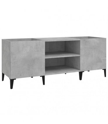 vidaXL Record Cabinet Concrete Grey 121x38x48 cm Engineered Wood — Size: 121 x 38 x 48 cm — V0672039644