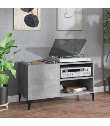 vidaXL Record Cabinet Concrete Grey 84.5x38x48 cm Engineered Wood — Size: 84.5 x 38 x 48 cm — V0672039645