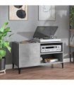 vidaXL Record Cabinet Concrete Grey 84.5x38x48 cm Engineered Wood — Size: 84.5 x 38 x 48 cm — V0672039645