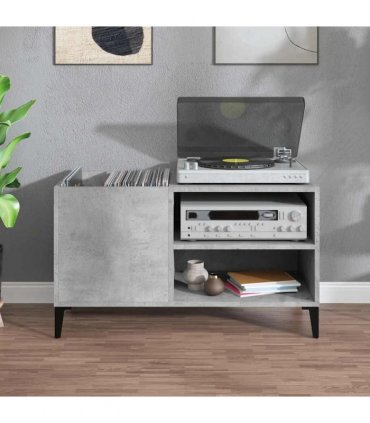 vidaXL Record Cabinet Concrete Grey 84.5x38x48 cm Engineered Wood — Size: 84.5 x 38 x 48 cm — V0672039645