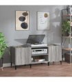 vidaXL Record Cabinet Grey Sonoma 121x38x48 cm Engineered Wood — Size: 121 x 38 x 48 cm — V0672039647