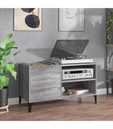 vidaXL Record Cabinet Grey Sonoma 84.5x38x48 cm Engineered Wood — Size: 84.5 x 38 x 48 cm — V0672039648