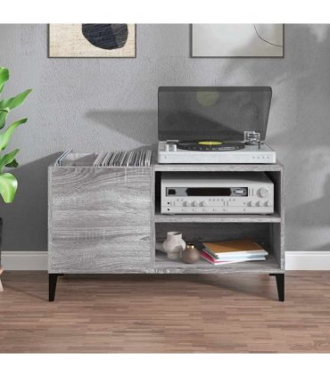 vidaXL Record Cabinet Grey Sonoma 84.5x38x48 cm Engineered Wood — Size: 84.5 x 38 x 48 cm — V0672039648