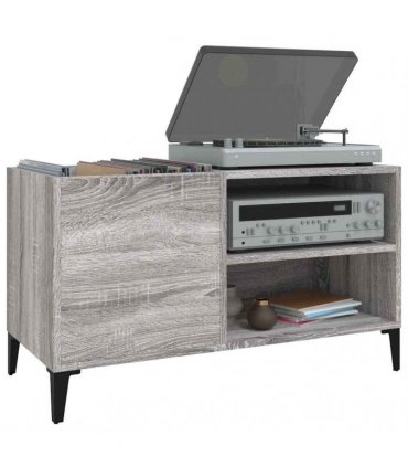 vidaXL Record Cabinet Grey Sonoma 84.5x38x48 cm Engineered Wood — Size: 84.5 x 38 x 48 cm — V0672039648