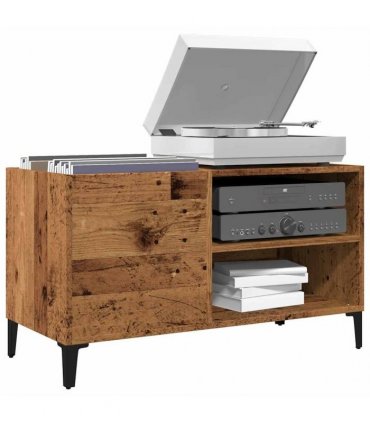 vidaXL Record Cabinet Old Wood 84.5x38x48 cm Engineered Wood — Size: 84.5 x 38 x 48 cm