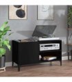 vidaXL Record Cabinet | Black | Engineered wood, metal | Medium | Record Cabinet — Size: 84.5 x 38 x 48 cm