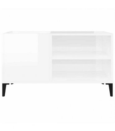 vidaXL Record Cabinet High Gloss White 84.5x38x48 cm Engineered Wood — Size: 84.5 x 38 x 48 cm