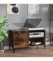 vidaXL Record Cabinet Smoked Oak 84.5x38x48 cm Engineered Wood — Size: 84.5 x 38 x 48 cm — V0672039652