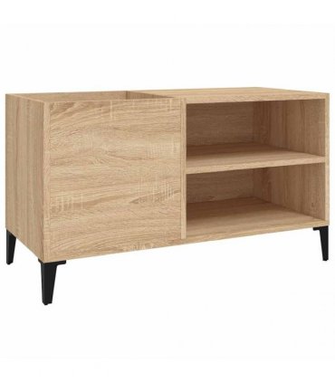 vidaXL Record Cabinet Sonoma Oak 84.5x38x48 cm Engineered Wood — Size: 84.5 x 38 x 48 cm