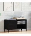 vidaXL Record Cabinet Black Oak 84.5 x 38 x 48 cm Engineered Wood — V0672039656