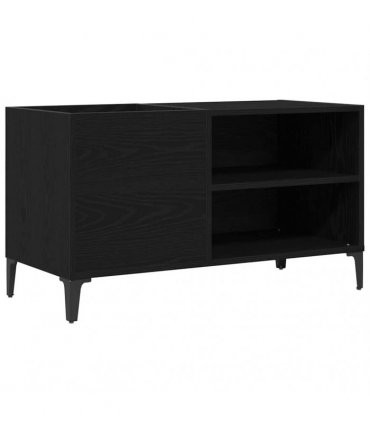 vidaXL Record Cabinet Black Oak 84.5 x 38 x 48 cm Engineered Wood — V0672039656