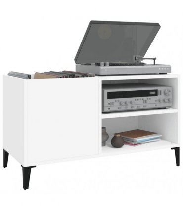 vidaXL Record Cabinet White 84.5x38x48 cm Engineered Wood — Size: 84.5 x 38 x 48 cm — V0672039657