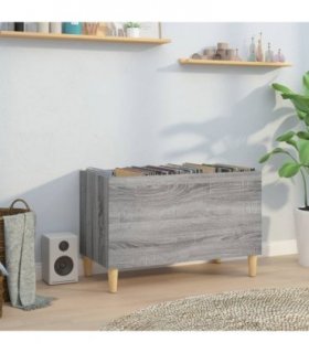 vidaXL Record Cabinet Grey Sonoma 74.5x38x48 cm Engineered Wood