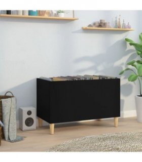 vidaXL Record Cabinet Black 74.5x38x48 cm Engineered Wood