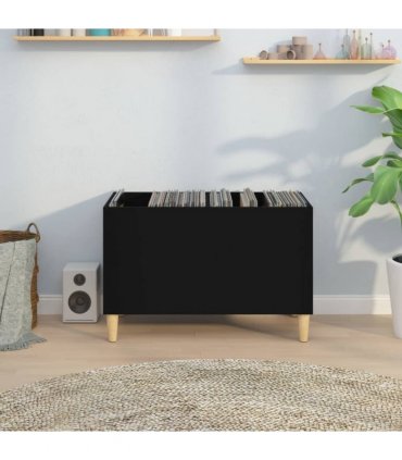 vidaXL Record Cabinet Black 74.5x38x48 cm Engineered Wood