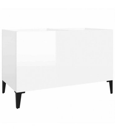 vidaXL Record Cabinet | High-gloss white | Engineered wood, metal | Medium — Colour: high gloss white