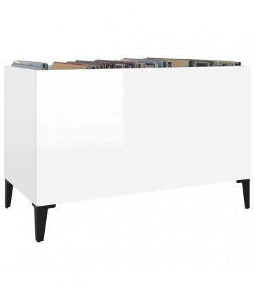 vidaXL Record Cabinet | High-gloss white | Engineered wood, metal | Medium — Colour: high gloss white
