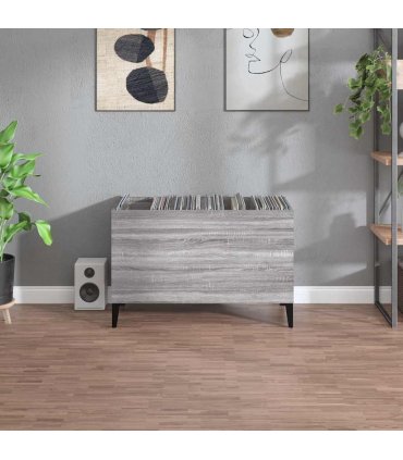 vidaXL Record Cabinet | Grey Sonoma | Engineered wood, Metal | Medium