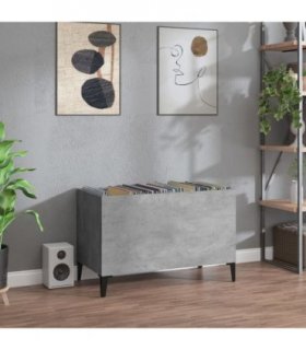 vidaXL Record Cabinet Concrete Grey 74.5x38x48 cm Engineered Wood