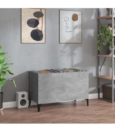 vidaXL Record Cabinet Concrete Grey 74.5x38x48 cm Engineered Wood
